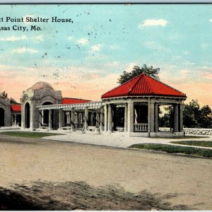 c1910s Kansas City, MO Scarritt Point Shelter House Postcard Antique A72