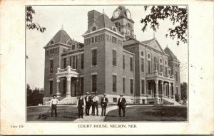 Vtg 1907 Court House Nelson Nebraska NE Postcard