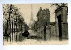 172192 FRANCE PARIS flooding 1910 Quai de Grenelle Vintage PC