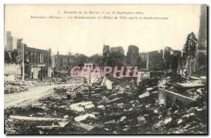 Old Postcard Sermaize The Police and The City Hotel after the bombing Army