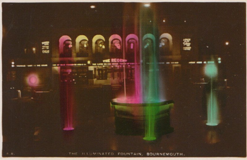 Dorset Postcard - The Illuminated Fountain - Bournemouth - Ref TZ6123