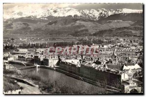 Old Postcard Grenoble (Isere) General view and Belledonne