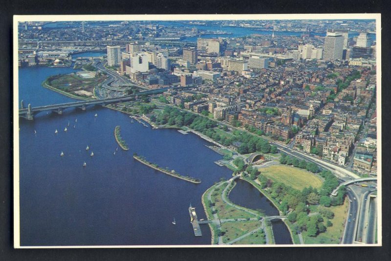 Boston, Massachusetts/MA Postcard, Aerial  View Of Charles River & Storrow Drive