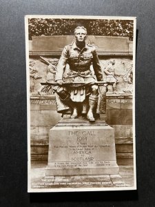 Mint England RPPC Postcard The Call Spirit of 1914 Military War Memorial