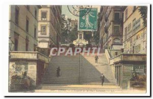 Lyon Postcard Old L & # 39escalier the Palce Sathonay (lions)