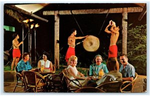 KAUAI, HI Hawaii ~ Torch Lighting Ceremony KAUAI SURF HOTEL 1965 Postcard