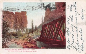 Castle Gate, Price Canyon, Utah, On the Denver & Rio Grande Railroad, Used 1908