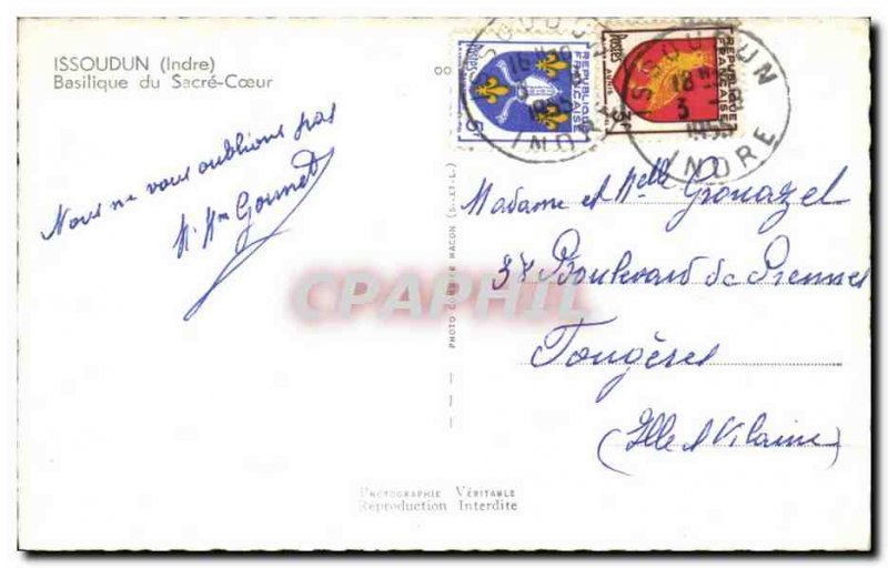 Old Postcard Issoudun Sacre Coeur Basilica