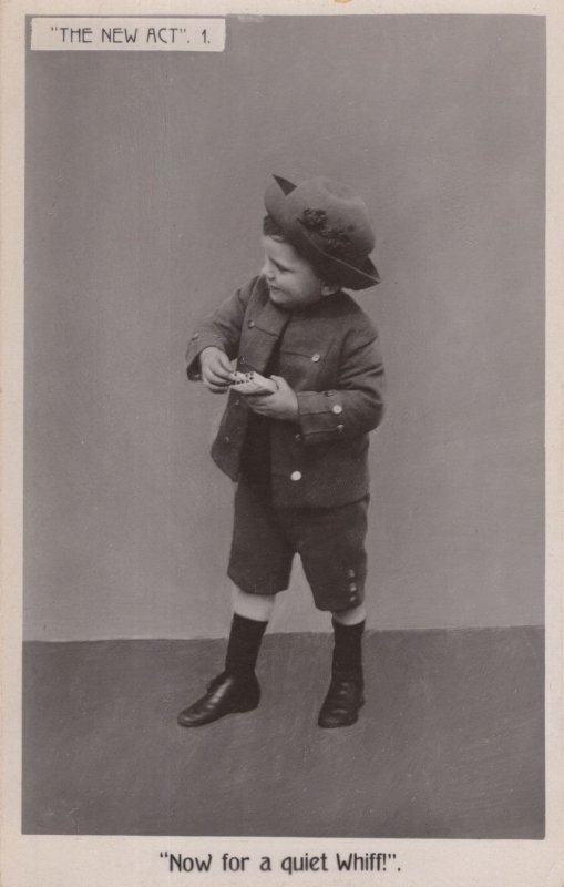 New Smoking Reform Act Child Fooling Policeman Old RPC Postcard