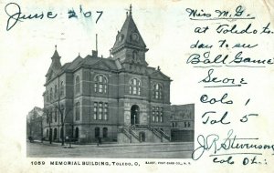 Circa 1910 Memorial Building Toledo,OH Vintage Post Card P18