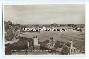 tq1747 - Cornwall - St. IA Church, Harbour & Island from Malakoff - Postcard