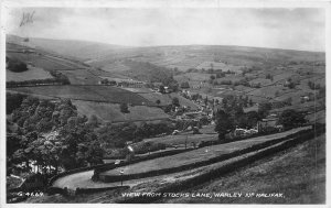 uk41388 view from stocks lane warley halifax real photo uk