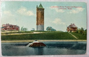 Vintage Postcard 1911 Water Tower & Reservoir, Lawrence, Massachusetts (MA)