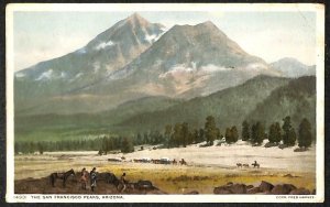THE SAN FRANCISCO PEAKS ARIZONA MOUNTIANS HORSE CARRIAGE CARAVAN POSTCARD 1913