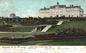 Vintage Postcard 1907 High School Building Branch Brook Park Newark New Jersey
