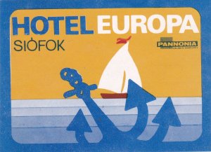 Hungary Siofok Hotel Europa Vintage Luggage Label sk3858