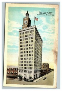 Vintage 1920's Postcard - San Jacinto Life Insurance Building Beaumont Texas