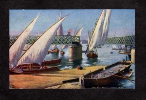 Egypt Nile River Bridge Sailboats Cairo Tuck's Raphael Tuck & Sons Oilette