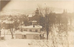 H17/ Naples New York RPPC Postcard c1910 Winter Baptist Church Town Hall