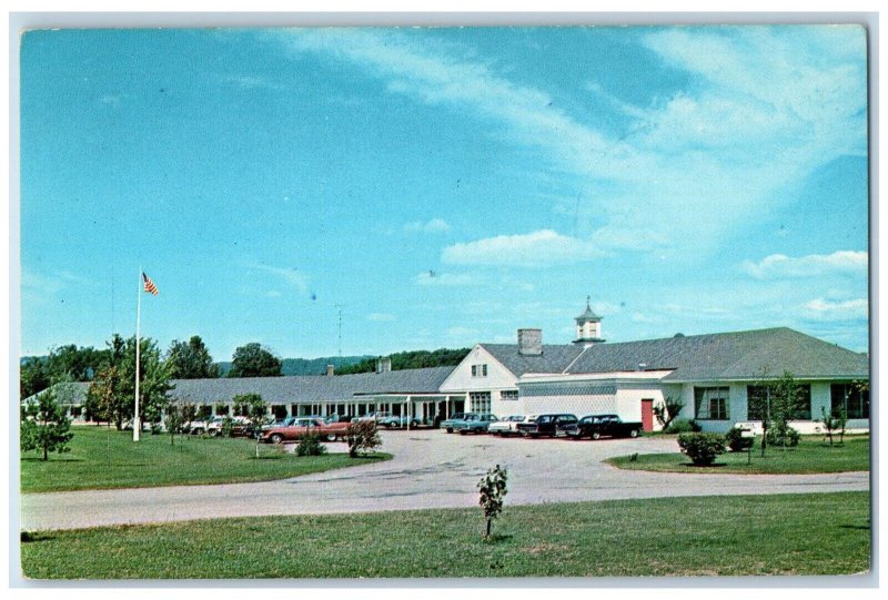 c1950's Room View US Flag Winding Brook Lodge Keene New Hampshire NH Postcard 