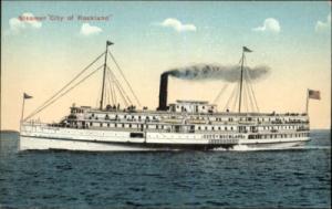 Steamer City of Rockland Maine Ship c1910 Postcard