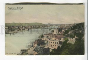 485469 Czech Republic Greetings from Prague Vintage tinted postcard