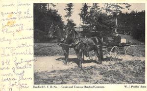 Blandford MA R.F.D. #1 Mail Carrier Horse & Wagon Postcard 