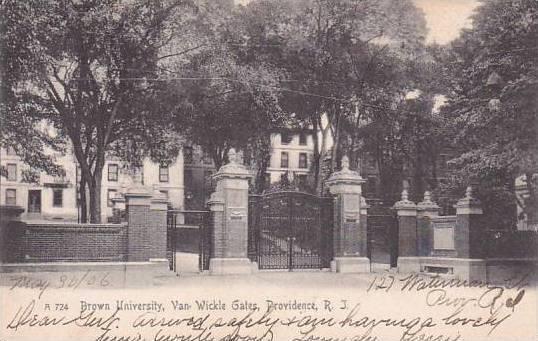 Rhode Island Providence Brown University Van Wickle Gates 1906