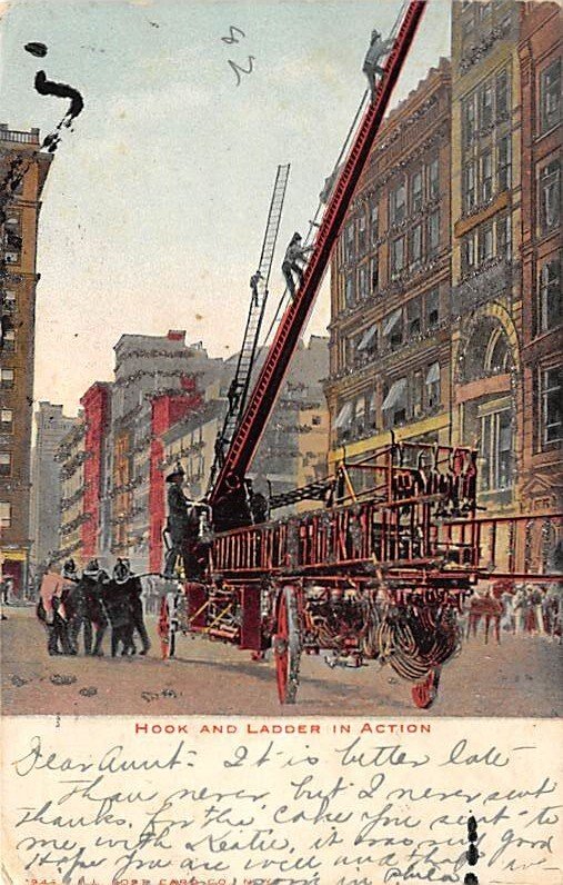 Hook and Ladder in Action Fire Department 1906 