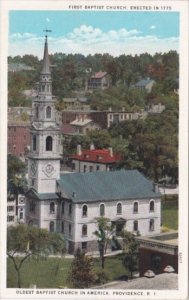 First Baptist Church Providence Rhode Island Curteich Oldest Baptist Church I...