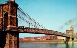 Ohio Cincinnati Suspension Bridge 1967