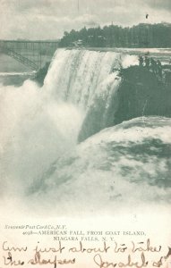 Vintage Postcard 1905 American Fall from Goat Island Niagara Falls New York N.Y.