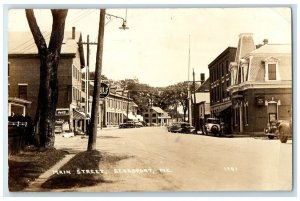 1945 Main Street Cafe Bank View Searsport Maine ME RPPC Photo Posted Postcard