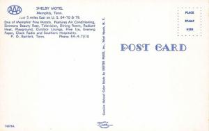Memphis TN Shelby Motel Postcard