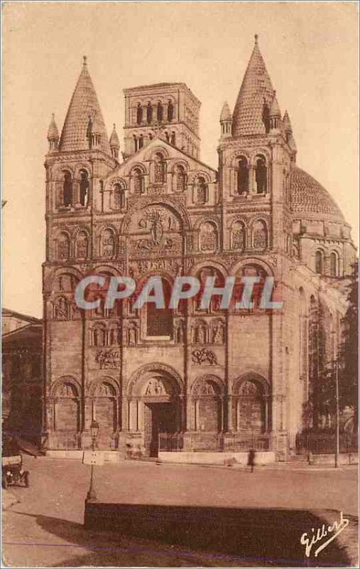 Old Postcard Angouleme Facade of the Cathedrale Saint Pierre