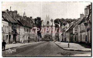 Old Postcard Villeneuve Sur Yonne Rue Carnot Gate Sens