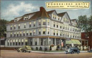 West Somerville MA Woodbridge Hotel Postcard
