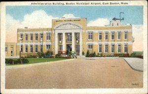 East Boston Massachusetts MA Municipal Airport Admin Bldg Vintage Postcard