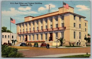 Pensacola Florida 1940s Postcard US Post Office And Federal Building