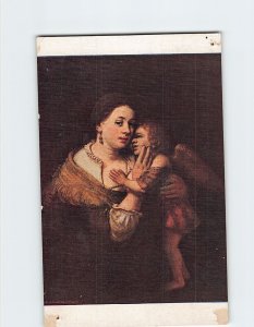 Postcard Venus and Cupid By Rembrandt, Musée du Louvre, Paris, France