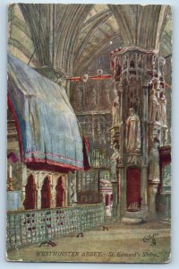 St. Edward's Shrine Westminster Abbey England UK Oilette Tuck Art Postcard