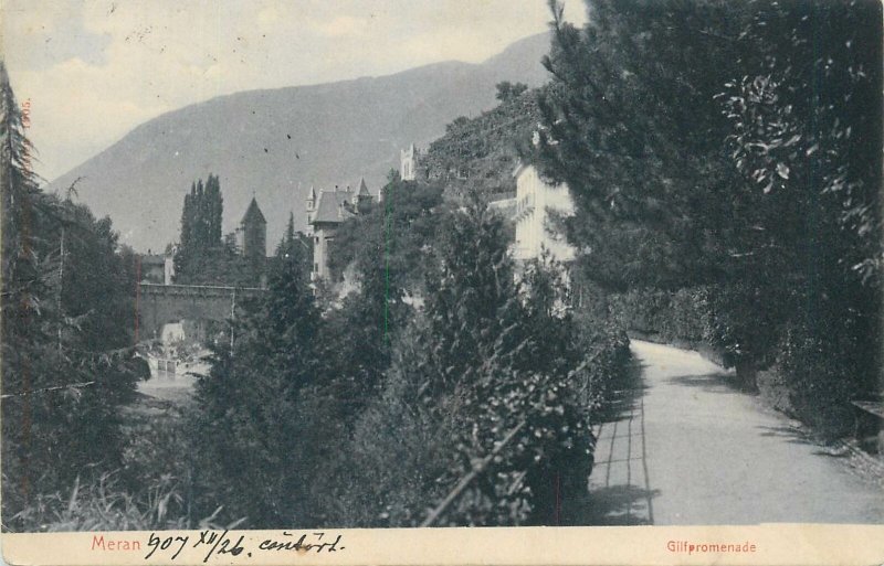 Italy Postcard Merano Golf promenade scenic view