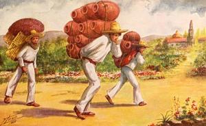 Mexico - Mexican men carrying heavy loads