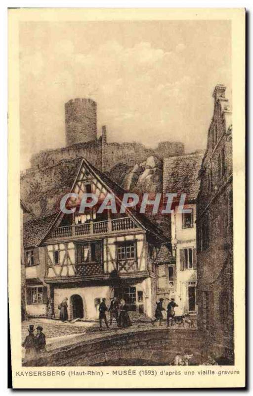 Old Postcard Kaysersberg Musee d & # 39apres an old engraving