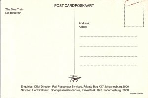 The Blue Train South Africa Johnnaesburg Chef Railroad Advertising Postcard