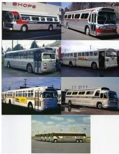 (7 cards) Bus Transportation - 1950's to 1980's             