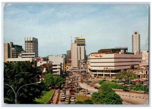 Kuala Lumpur Malaysia Postcard Skyscrapers Shopping Arcades Flyovers c1950's