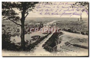 Old Postcard Rouen Vude Generale Taking Cote Sainte Catherine