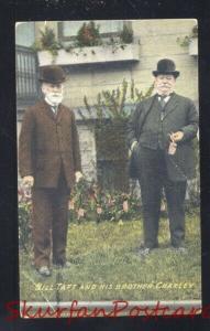 U.S. PRESIDENT WILLIAM TAFT & HIS BROTHER ANTIQUE OLD POSTCARD SPRINGFIELD OH