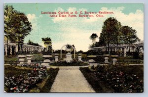 J97/ Barberton Ohio Postcard c1910 O.C. Barber Farm Garden Home  328